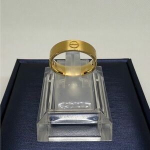 K18 Matte Finish Genuine Japan Gold Screw Motif Band, Size 5.5/5.75 2.23g